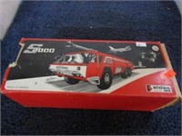 FRENCH DIECAST FIRETRUCK (tires are heat damaged)