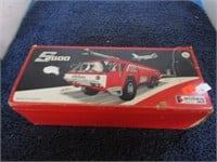 FRENCH DIECAST FIRETRUCK (tires are heat damaged)