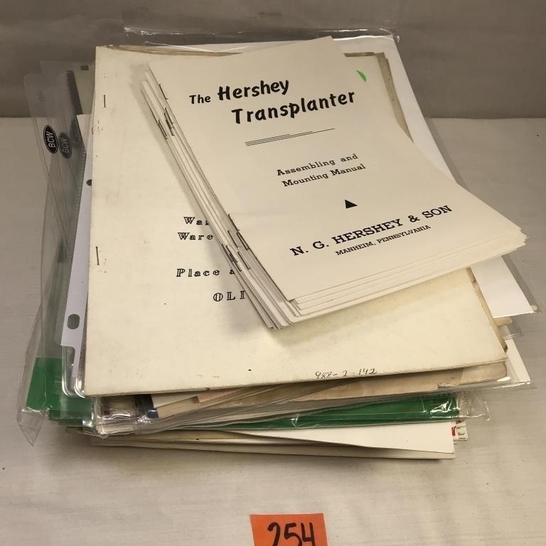 Oliver & NG Hershey Catalogs & Operators Manuals