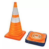 28" Lighted Pop-Up Traffic Cones x 4