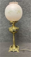 Glass and Brass Table Lamp