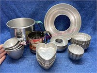 Vtg Aluminum molds -pan -sifters