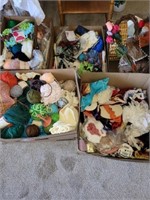 10+/- Boxes Craft Supplies, Assorted Ribbons,