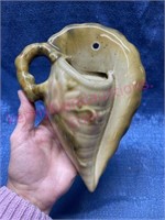 Vtg Hull Woodland conch shell wall pocket planter