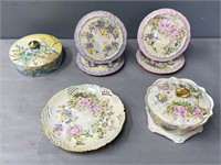 Hand Painted Porcelain Powder Boxes & Lot
