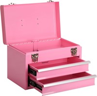 14 Steel Tool Box - Metal Latch  PINK