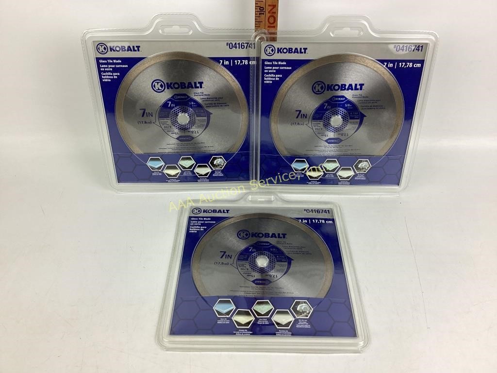 Kobalt 7in Glass Tile Blade new, includes (3) new