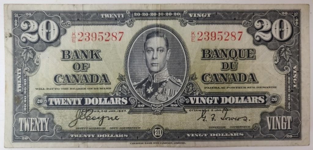 1937 Canadian 20 Dollar Bank Note
