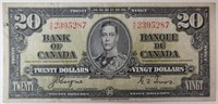 1937 Canadian 20 Dollar Bank Note