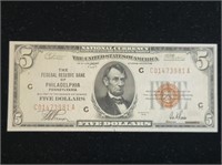 1929 $5 Federal Reserve FR-1850c