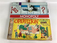 Vintage 1965 Operation Board Game, most pieces