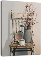 Farmhouse Canvas Art  Flower Theme  16x24in