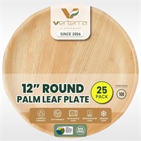 Palm Leaf Plates  12 inch Round  25 Pack