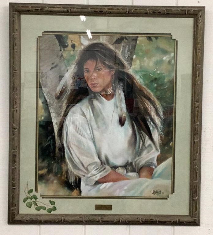 38x35" Maija Native American among the Aspens Art