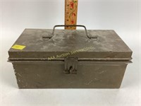 Army green military metal tool or first aid box