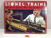 Vintage Style Lionel Train Tin Sign