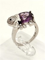 Sterling Silver & Amethyst Estate Ring adorable