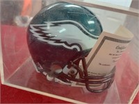 signed mini helmet eagles has coa