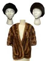 Collection Vintage Ladies Fur Shawl, Hats