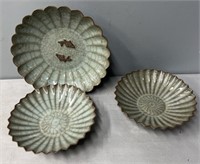 Chinese Celadon Ruffled Bowls