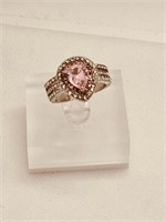 Sterling & Pink Sapphire Ring 2ct TW