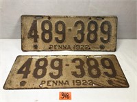 1922 Pennsylvania License Plates, 489-389