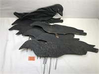 7 Crow Wooden Silhouette’s and 1 Plastic Blow Up