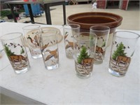 Vintage Libby Wildlife Tumblers Drinking Glasses