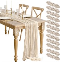 $40  Beige Cheesecloth Table Runner 12 Pack  10ft