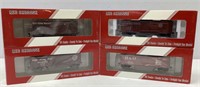 Four HO Scale Red Caboose Cars