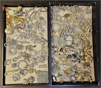 Costume Jewelry Brooches 2 Trays