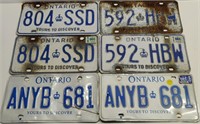6 Older Ontario License Plates