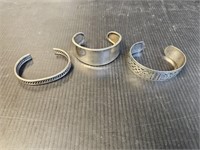 3 Sterling Silver Jewelry Bangle Bracelets