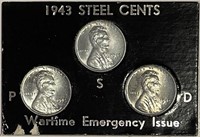 US (3) UNC Steel Wheat Cents P-D-S Mints