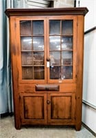 Antique Poplar Earl American Corner Cabinet
