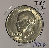 US 1971D Type II Eisenhower Dollar UNC