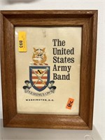 VTG FRAMED US ARMY BAND WALL DECOR