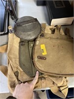 LOT OF MISC MILITARY BAGS / MESS KIT