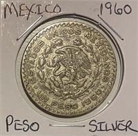Mexico 1960 Silver Peso