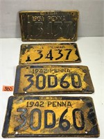 1942 and 1951 Pennsylvania License Plates