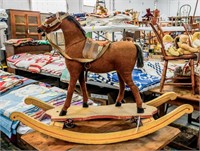 Early American Mohair Rocking Horse