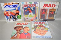 (5) Vintage MAD Comic Magazines - Baseball +