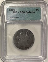 US 1803 Certified Bust Large Cent G06