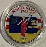 US 1999P Colorzed State Quarter - Pennsylvania