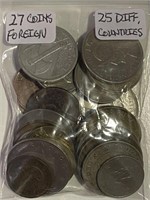 27 Foreign Coins 25 Different Countries