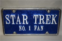 Vtg Star Trek No. 1 Fan Glitter Blue License Plate