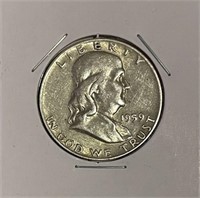 US 1959D Silver Franklin Half Dollar