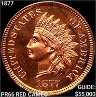1877 Indian Head Cent SUPERB GEM PROOF RED CAMEO