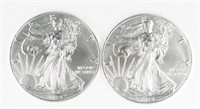(2) x US ONE OUNCE SILVER EAGLE SILVER $1 DOLLARS