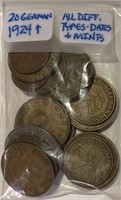 Germany 20 Coins 1924 & Up